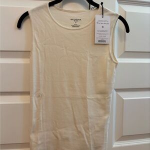 MM LaFleur Ivory Sleeveless Top